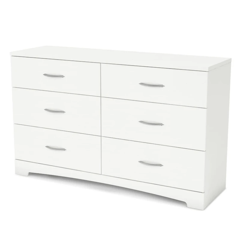 Commode Double 6 Tiroirs Step One - Blanc Solide