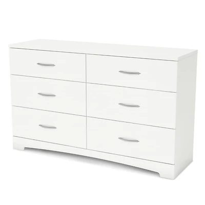 Commode Double 6 Tiroirs Step One - Blanc Solide