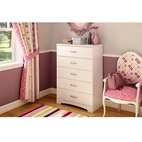 Commode 5 Tiroirs Step One - Blanc Solide