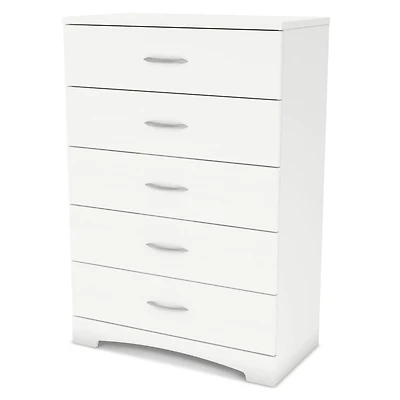 Commode 5 Tiroirs Step One - Blanc Solide