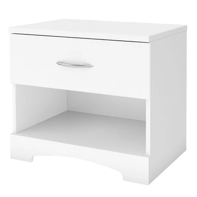 Table de Nuit 1 Tiroir Step One - Blanc Solide