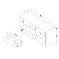 Commode Double 6 Tiroirs Vito - Chocolat