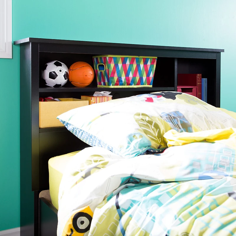 Bookcase Twin Headboard - Vito Pure Black