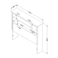 Bookcase Twin Headboard - Vito Pure Black
