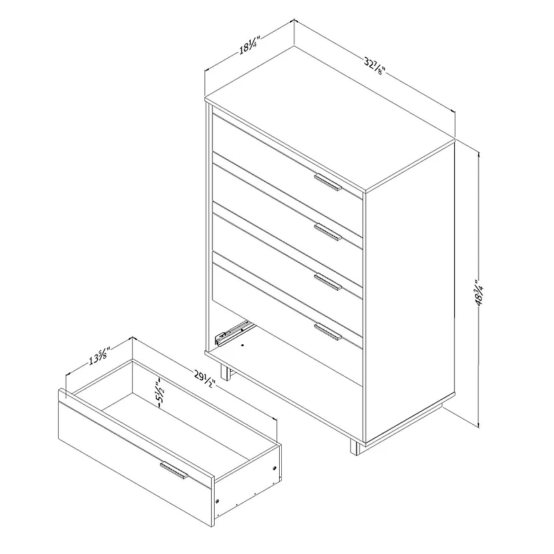 Fynn 5-Drawer Chest - Gray Oak