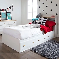Summertime Twin Mates Bed with 3 Drawers - Pure White