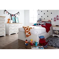 Summertime Twin Mates Bed with 3 Drawers - Pure White