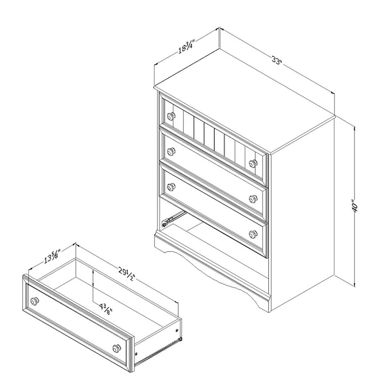 Savannah 4-Drawer Chest - Pure White