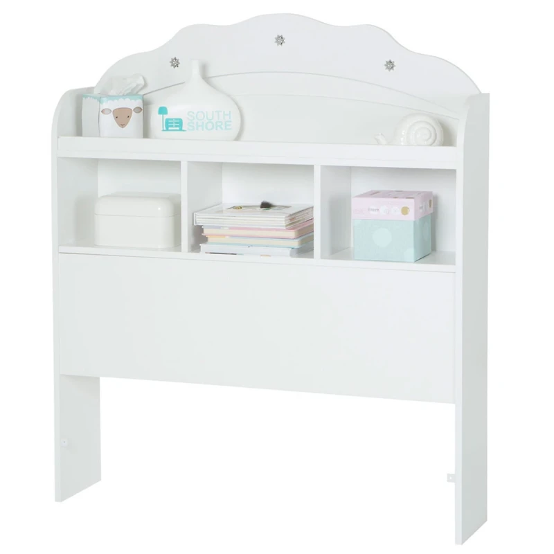 Tête de Lit Simple Bibliothèque Tiara - Blanc Solide