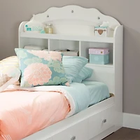 Tête de Lit Simple Bibliothèque Tiara - Blanc Solide