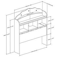 Tiara Twin Bookcase Headboard - Pure White