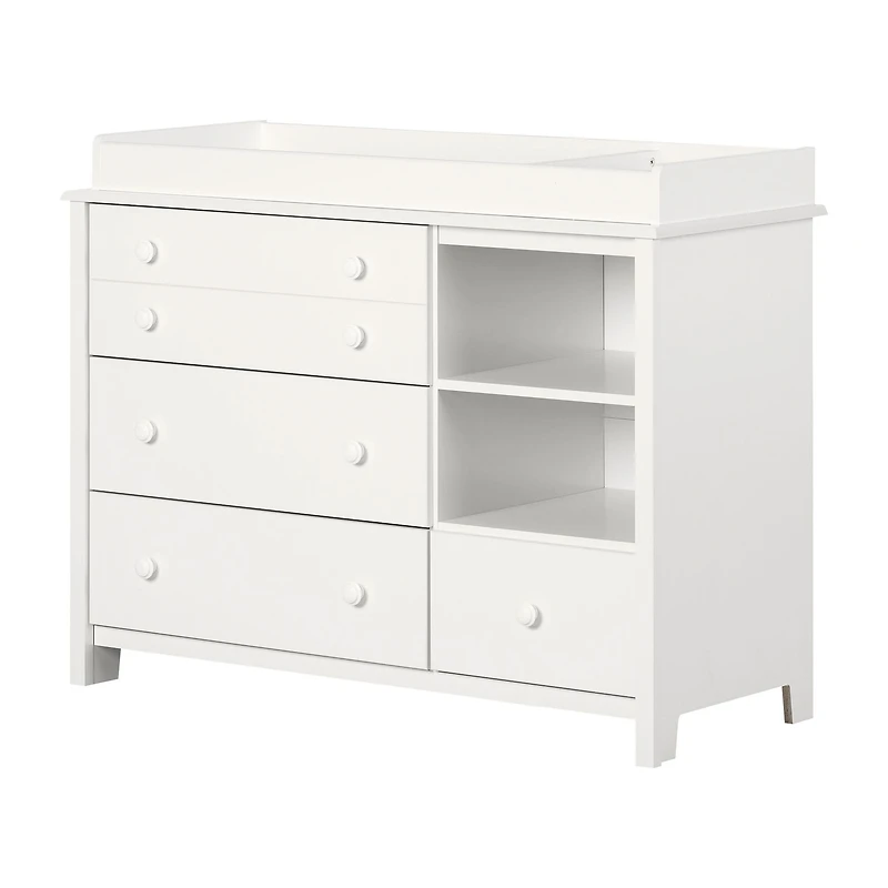 Little Smileys Changing Table with Station - Pure White