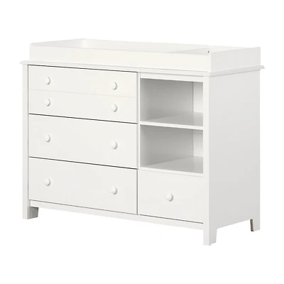 Little Smileys Changing Table with Station - Pure White