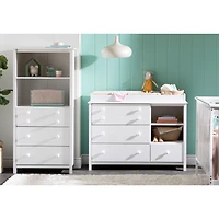 Little Smileys Changing Table with Station - Pure White