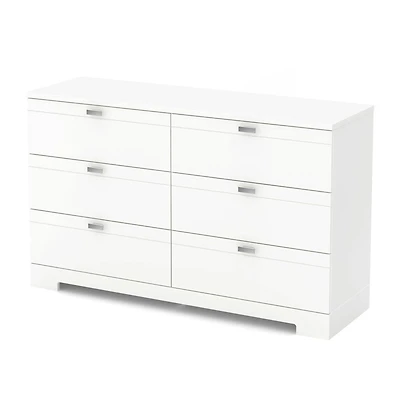 Commode Double 6 Tiroirs Reevo - Blanc Solide