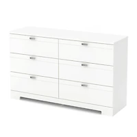 Commode Double 6 Tiroirs Reevo - Blanc Solide