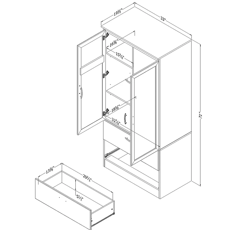 Armoire Penderie - Acapella Blanc Solide