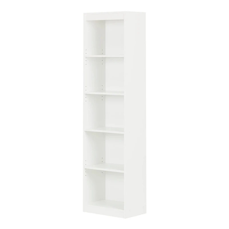 Bibliothèque étroite 5 Tablettes - Axess Blanc Solide