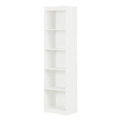 Bibliothèque étroite 5 Tablettes - Axess Blanc Solide