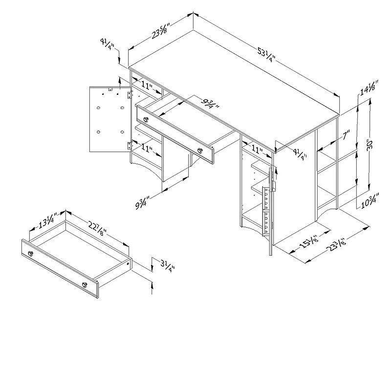 Craft Table with Storage - Artwork Pure White