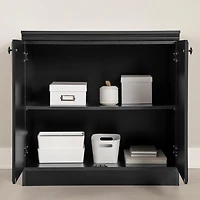 Armoire de Rangement 2 Portes - Morgan Noir Solide