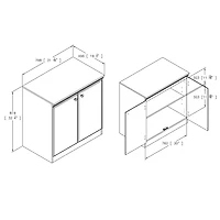 Small 2-Door Storage Cabinet - Morgan Pure Black