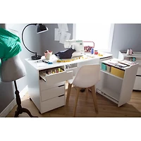 Table de Couture sur Roulettes - Crea Blanc Solide