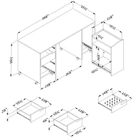 Table de Couture sur Roulettes - Crea Blanc Solide