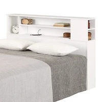 Fusion Double/Queen Bookcase Headboard - Pure White 