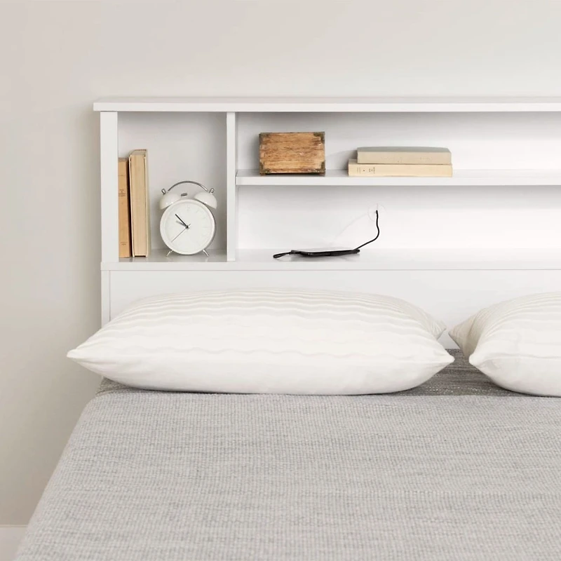 Fusion Double/Queen Bookcase Headboard - Pure White 