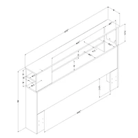 Fusion Double/Queen Bookcase Headboard - Pure White 