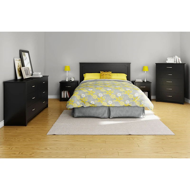 6-Drawer Double Dresser - Fusion Pure Black