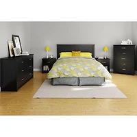 Table de Nuit 1 Tiroir - Fusion Noir Solide