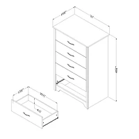Commode 5 Tiroirs - Fusion Noir Solide