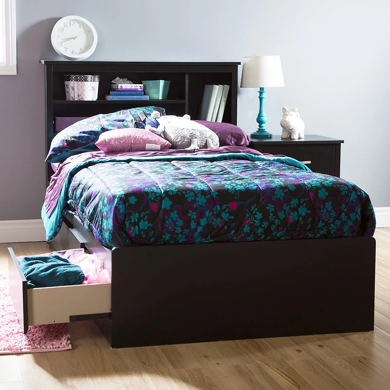 Lit Simple Matelot 3 Tiroirs - Fusion Noir solide