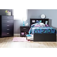 Lit Simple Matelot 3 Tiroirs - Fusion Noir solide