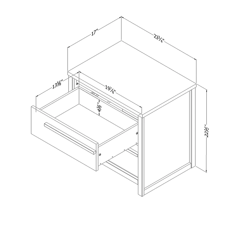 2-Drawer Nightstand - Tao Gray Oak
