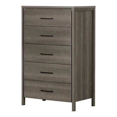 Commode 5 Tiroirs Gravity - Érable Cendré
