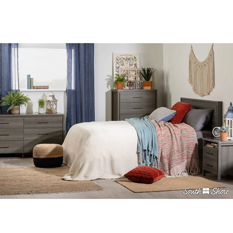 Commode 5 Tiroirs Gravity - Érable Cendré