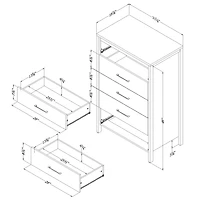 Gravity 5-Drawer Chest Dresser - Gray Maple