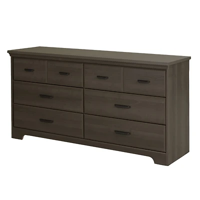 6-Drawer Double Dresser - Versa Gray Maple