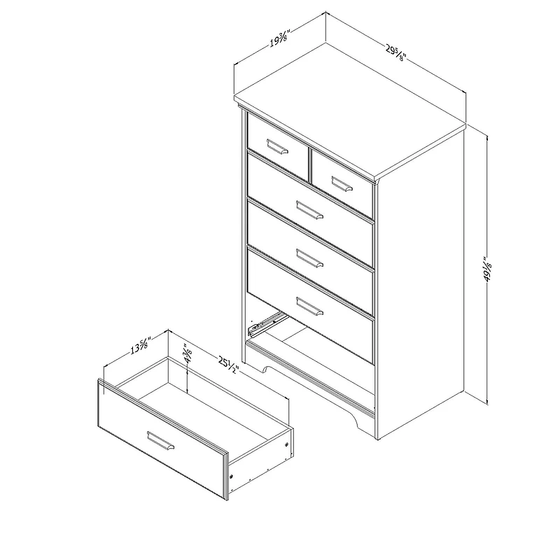 5-Drawer Chest - Versa Gray Maple