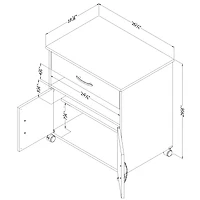 Printer Cart on Wheels - Axess Pure White