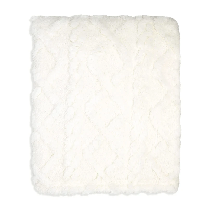 Couv. peluche ecru 76cm x 91cm