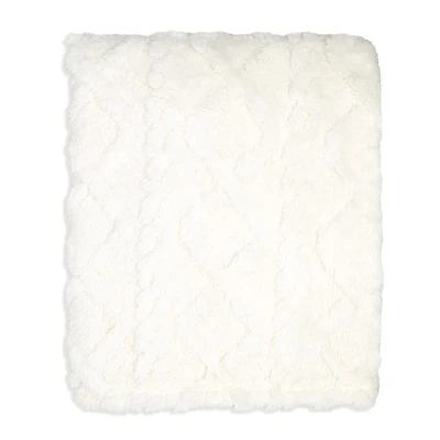 Couv. peluche ecru 76cm x 91cm