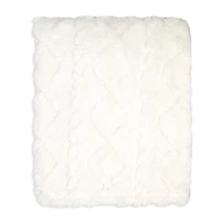Couv. peluche ecru 76cm x 91cm