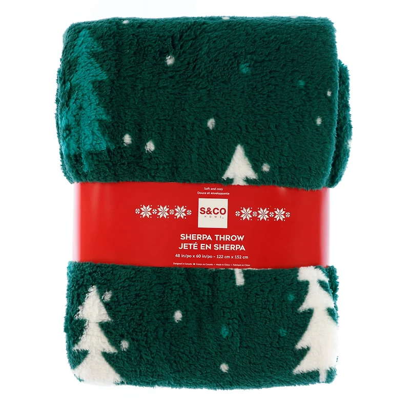 Couverture 48X60 Peluche Sapin