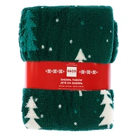 Couverture 48X60 Peluche Sapin