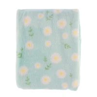Soft Flannel Blankets Daisies - Blue