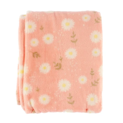Soft Flannel Blankets Daisies - Pink